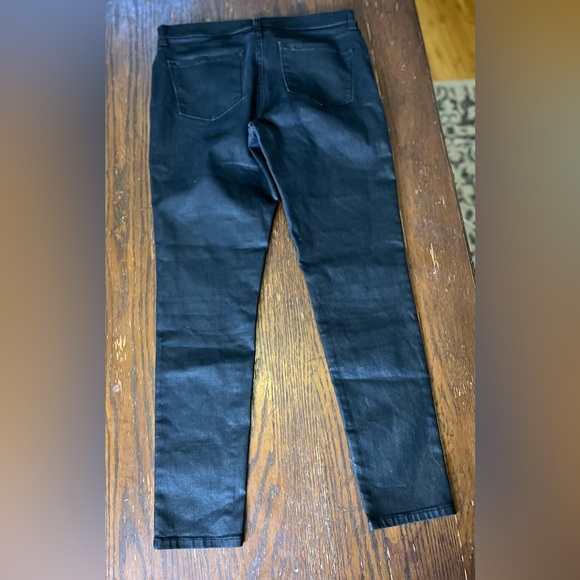 EUC Banana Republic Black Shiny Skinny Fit Stretch Denim Jeans Sz 29/8R - Picture 6 of 6